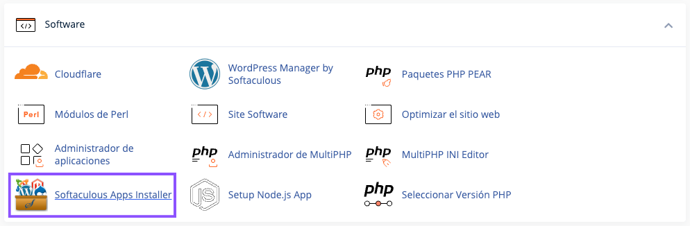 Softaculous en cPanel